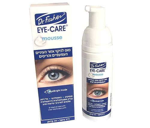 EYE CARE mousse אייקר מוס לניקוי אזור העיניים העפעפיים והריסים