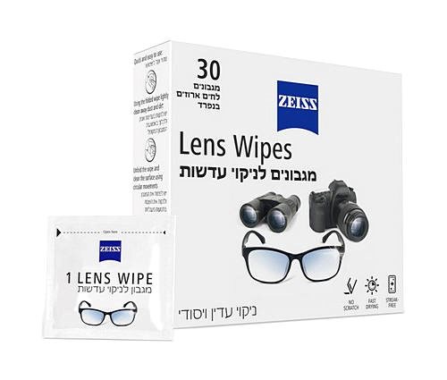 מגבונים מתוצרת ZEISS - לניקוי עדשות משקפיים מסכים ומשטחים אופטיים