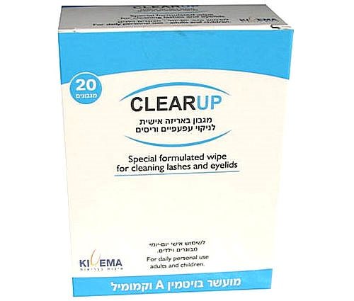 CLEARUP כלייר אפ מגבונים באריזה אישית לניקוי עפעפיים וריסים