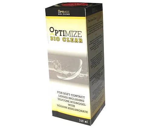 OPTIMIZE BIO CLEAR ביו כלייר תמיסה לטיפול ואחסנה של עדשות מגע רכות כולל מסיליקון הידרוג'ל