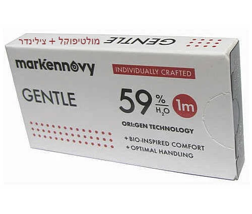 GENTLE 59 multifocal TORIC עדשות מולטיפוקל חודשיות עם צילינדר בייצור אישי במרשמים לא שיגרתיים