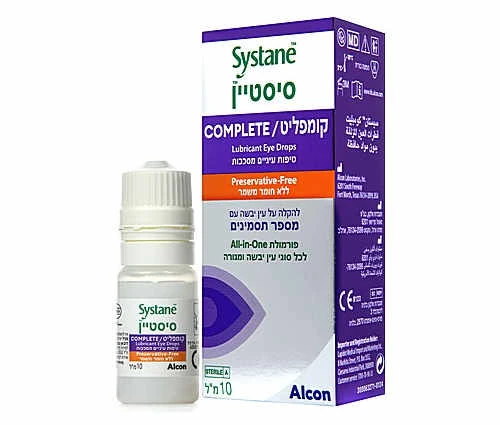 Systane COMPLETE Preservative-Free סיסטיין קומפליט טיפות עיניים לכל סוגי עין יבשה ומגורה ללא חומר משמר