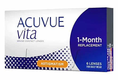 ACUVUE Vita for ASTIGMATISM אקיוביו ויטה  עדשות מגע חודשיות + צילינדר מסיליקון הידרוג'ל