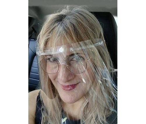 משקף מסכה שקוף להגנה על כל חלקי הפנים דגם תפוז - מולץ מאוד בתוספת למסכה