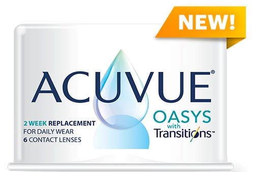 ACUVUE® OASYS with Transitions‏ אואזיס טרנזישיין עדשת מגע דו שבועית חדשה המתכהה בשמש